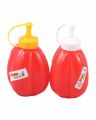 Pack of Two - Red Round Squeeze Ketchup Bottle. 