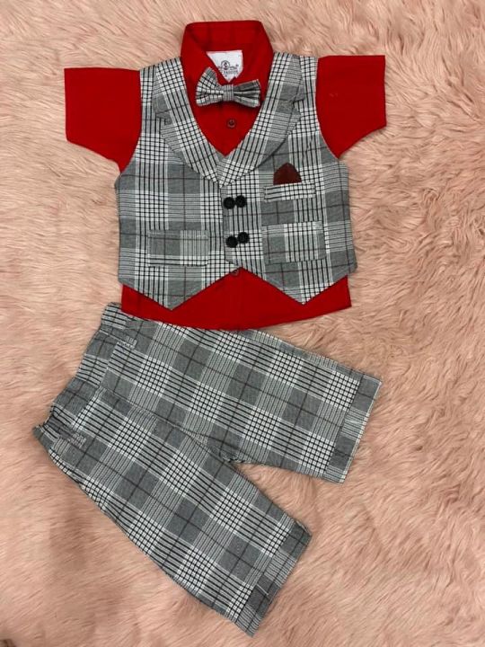 New demanding summer friendly 4 pcs party dress set for 6 month to 7 years baby boys