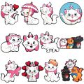 Mesuca 12Pcs Elegance Marie Cat The Aristocats Shoe Charms PVC Cute Cartoon Decorations Reusable Clog Shoe Ornaments Accessories. 