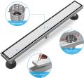 ZEKOO 12-Inch Linear Shower Drains for Tile,2 in 1 Shower Drain Brushed Nickel,304 Stainless Steel Linear Shower Drain with Tile Insert Grate,Rectangle Shower Floor Drain. 