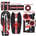 complete 70cc bike chain cover engine and fornt shock sticker MULTI COLOR. 