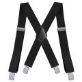 Suspenders for Men Work Heavy Duty Big and Tall 3.5cm Wide X Back with 4 Strong Clips Adjustable Elastic Trouser Braces Straps. 
