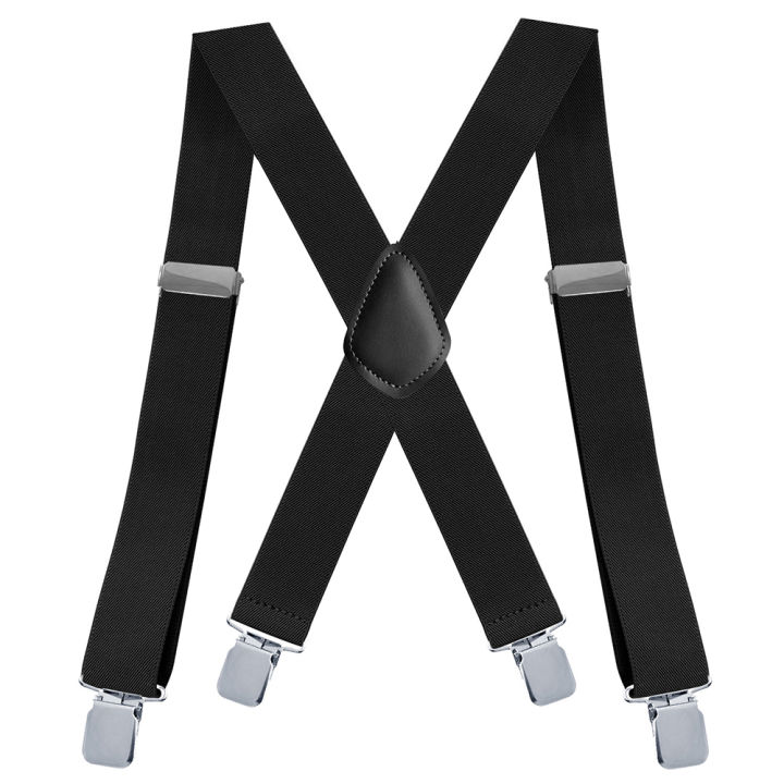 Suspenders%20for%20Men%20Work%20Heavy%20Duty%20Big%20and%20Tall%203.5cm%20Wide%20X%20Back%20with%204%20Strong%20Clips%20Adjustable%20Elastic%20Trouser%20Braces%20Straps%20-%20Image%202