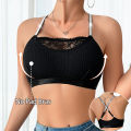 1pcs Ribbed Sexy Women's Bras Cross Shoulder Straps Sexy Lingerie Wire-Free Padless Bras Push Up Brassiere Fashion Underwear. 