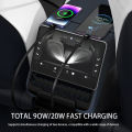 Rear Screen Expansion Dock for Tesla Model Y Juniper 2026 Model 3 Highland 2024 Rear Air Vent Quick Charger Hub Power Splitter.