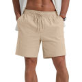 Summer New Men's Shorts Lightweight Breathable Casual Short Pants Cotton Linen Simple Style Daily Sweatpants Short Trousers.