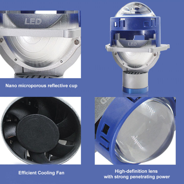 CAMOTO%203.0%20Inch%20Bi%20Led%20Projector%20Lens%20Halo%20Lights%20For%20H4%20H7%20Matrix%20Headlights%20High%20Low%20Beam%20LED%20Auto%20Lamps%20Kits%20Retrofit%20-%20Image%204