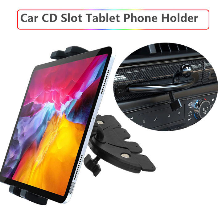 Universal Car CD Slot Mount Tablet Holder 360° Rotation for Phones & Tablets Compatible with Z Fold 4/3 And More Devices