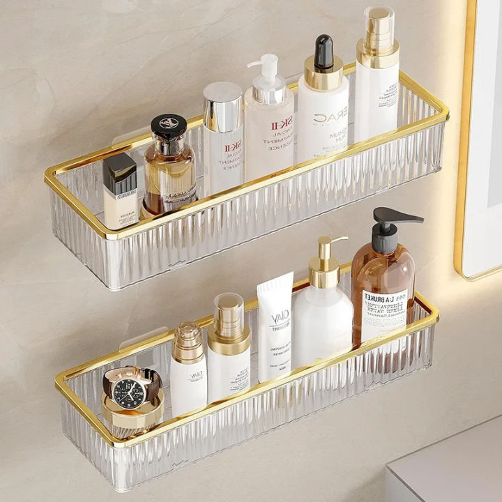 Household Bathroom Shelves Without Drilling Makeup Organizer Acryl ...