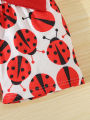Summer Adorable  Ladybug Outfit 2pcs Set for Baby Girls Sleeveless T-shirt +Causal Shorts Infant Newborn Baby Girl  Clothes. 