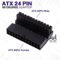 ATX 24 Pin 90 Degree Adapter for Motherboard Cable Management and Improved Airflow. 