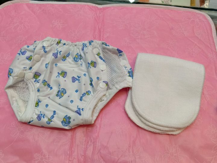 Washable Reusable Cloth Baby Diaper with 1 Pad 2 Layer 1 Pc Mixed