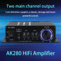 AK280/AK270/AK170 Audio Amplifiers for Car home Bass 2.0 Channel Hifi Sound Amplifier Home Digital 12V Mini Treble Power Amplify.
