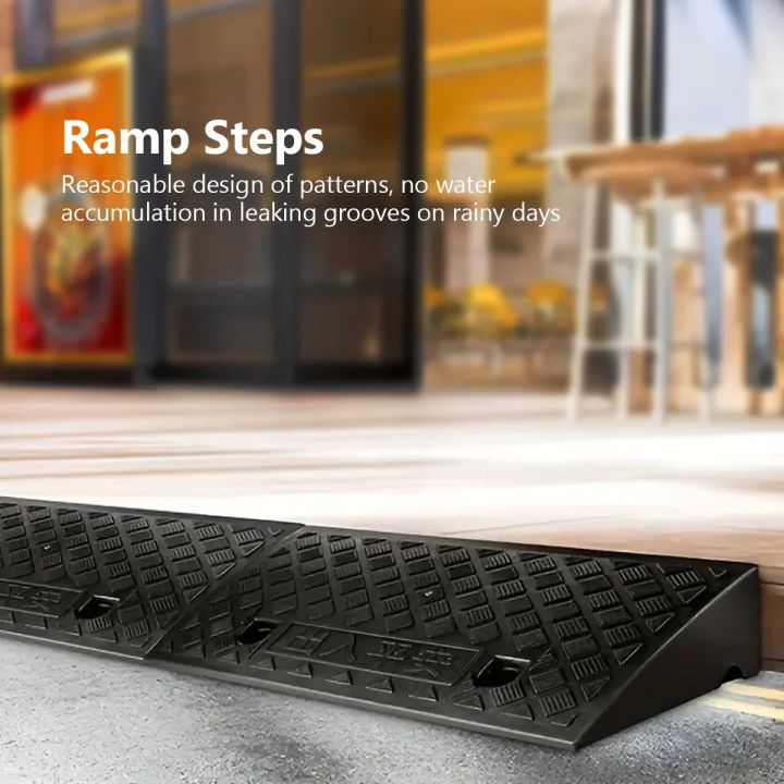 Portable Car Threshold Ramp Plastic Curb Ramp With Textured Surface ...