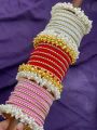 light pink colour bangles set all colour available valvet bangles chooriyan for Eid. 