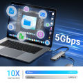 Lemorele TC101 5-in-1 USB C Hub 4K HDMI Docking Station 100W PD USB 3.0 5Gbps for MacBook/// Aluminum Dock.