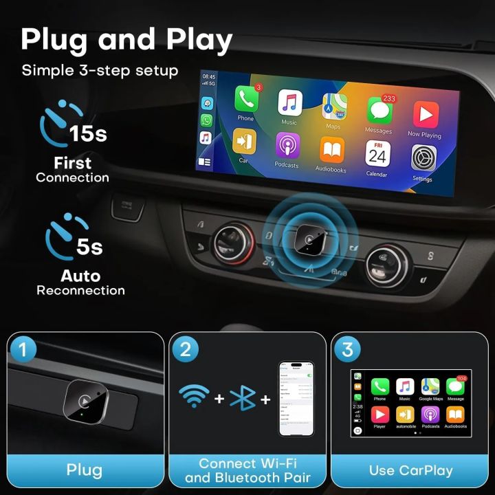 2026%20Wireless%20CarPlay%20Adapter%20for%20iPhone%20-%20No%20Audio%20Lag,%20Auto-Connect%20-%20Convert%20Factory%20Wired%20to%20Wireless%20CarPlay%20-%20Bluetooth%205.%20-%20Image%202