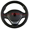 Universal Leather Steering Wheel Cover Carbon Fiber Pattern Fashion Sport Hand Stitches Soft Anti - Slip. 