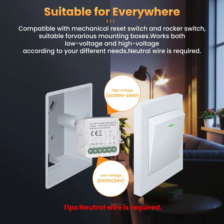 GIRIER%20Tuya%20Smart%20ZigBee/WiFi%20Switch%20Module%205A%20Dry%20Contact%20Smart%20DIY%20Breaker%20Relay%20DC%2012/24V%20AC100-240V%20Support%20Alexa%20Hey%20%20-%20Image%204
