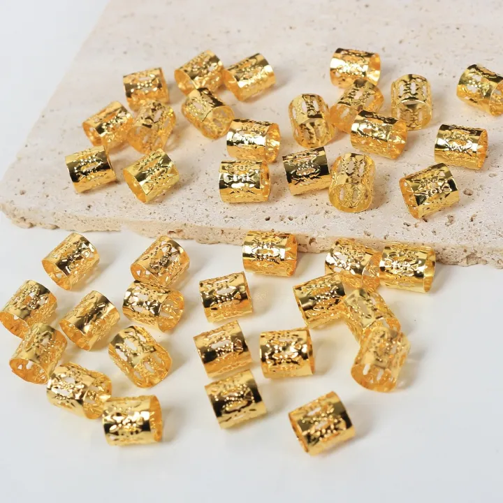50pcs%20Metal%20Hollow%20Out%20Hair%20Ring%20Accessories,Beads%20Hair%20Braid%20Rings%20Clips%20Dread%20Locks%20Hair%20Braiding%20Metal%20Cuffs%20Decoration%20-%20Image%202
