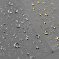 1PC 5D Korean Bronzing Nail Stickers Japanese Gold Silver Star Moon Luxury DIY Nail Art Decoration Decals Manicure Accessories.