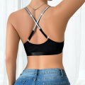 1pcs Ribbed Sexy Women's Bras Cross Shoulder Straps Sexy Lingerie Wire-Free Padless Bras Push Up Brassiere Fashion Underwear. 