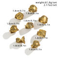 Ingemark 8Pcs Vintage Silver Color Adjustable Open Rings for Women Goth Carved Flower Metal Rings Engagement Wed Jewelry . 