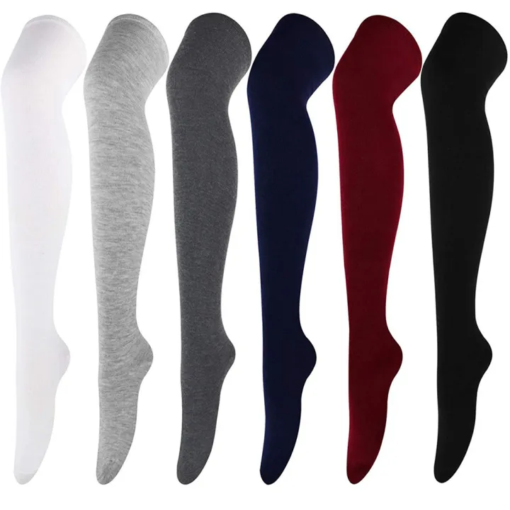 Christmas%20Stockings%20Over%20Knee%20Long%20High%20Socks%20Women%20Halloween%20Striped%20Stockings%20Dance%20Cosplay%20Performance%20Solid%20Colors%20Leggings%20-%20Image%205