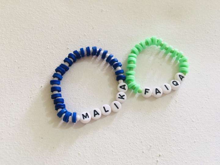 customizable name clay beads bracelets for  men  women and kids