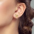 Hot Bow Earring For Woman Hoop Earring Original Pink Zircon Pendientes Eardrop Fit Girl Fashion Jewelry.