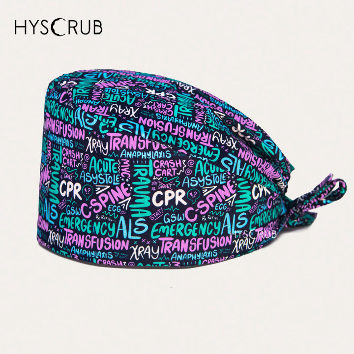 Unisex%20Medical%20Series%20Pattern%20Print%20Scrub%20Hat%20Uniform%20Accessory%20for%20Doctors%20and%20Nurses%20Scrub%20Cap%20-%20Image%207