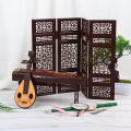 Creative Dollhouse Miniature Folding Screen Flute Lute Guzheng Fan Life Scene Ornament Kids Play Toys.