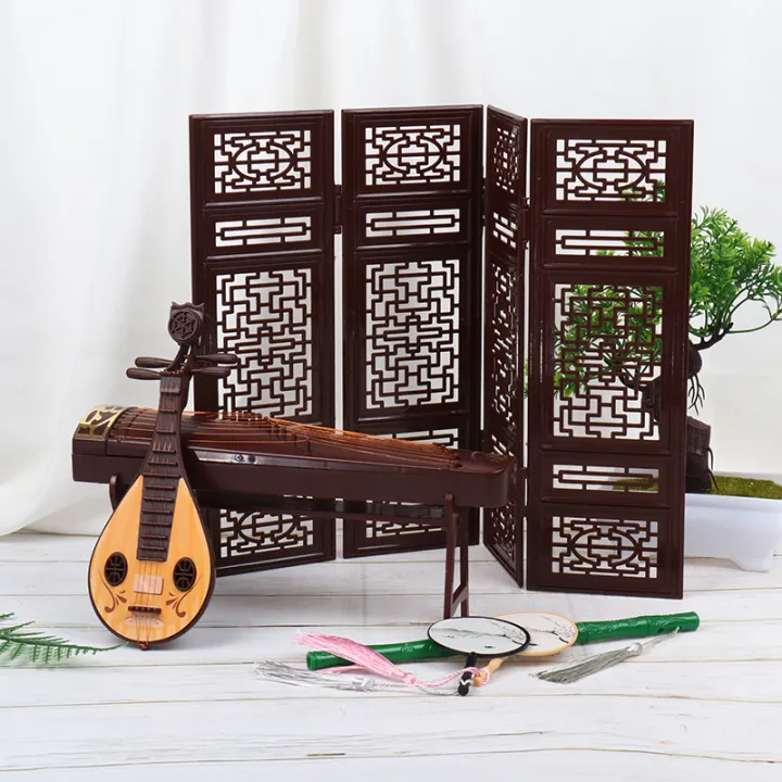 Creative%20Dollhouse%20Miniature%20Folding%20Screen%20Flute%20Lute%20Guzheng%20Fan%20Life%20Scene%20Ornament%20Kids%20Play%20Toys%20-%20Image%204