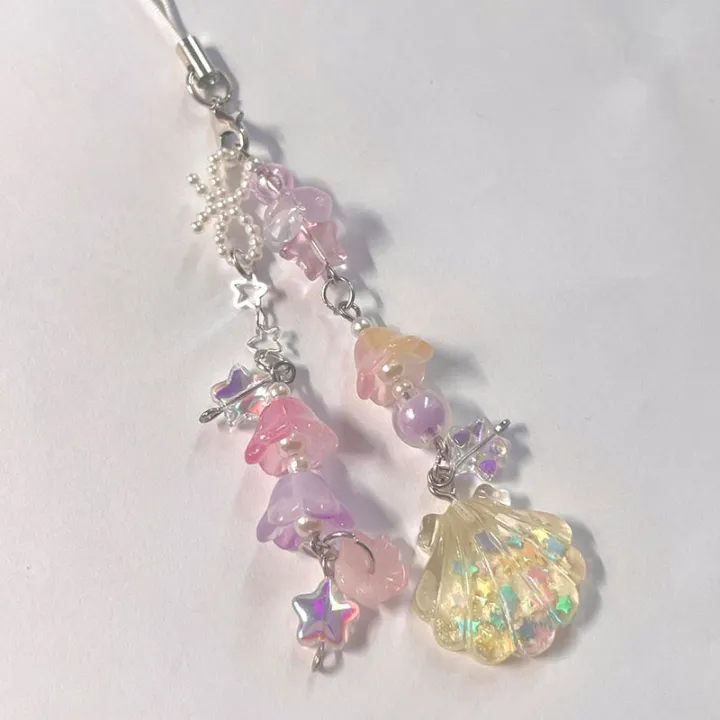 Shell%20Beaded%20Phone%20Chain%20Gorgeous%20Star%20Lily%20of%20the%20Valley%20Coquettish%20Coquette%20Keychain%20Pendant%20Keyring%20Jewelry%20Accessories%20-%20Image%203