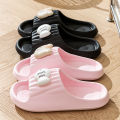 Cute Cat Decoration Soft Cloud EVA Indoor Slippers Women Summer 2026 Comfort Thick Bottom House Slippers Girl's Cartoon Slides. 