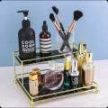 Mirrored Vanity Tray for Dresser Jewelry and Perfume Tray - Two Tier Trays. 