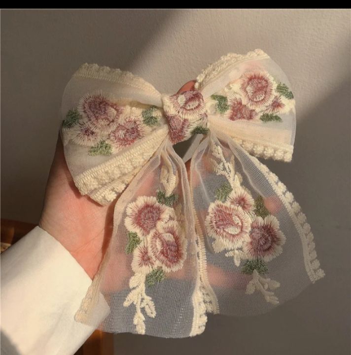 1%20pcs%20hair%20rainbow%20bow%20girls%20hair%20accessory%20with%20golden%20chain%20and%20pearls%20-%20cute%20and%20fancy%20girls%20hair%20clip%20catcher%20-%20Image%204