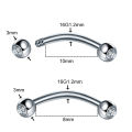 5 Pcs Stainless Steel Crystal Eyebrow Piercing Lot Tongue Piercing Snake Eyes Eyebrow Ring Mixed Snake Bite Piercing Lot 6/8mm. 