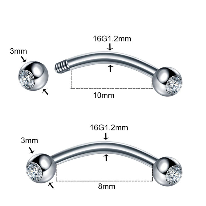 5%20Pcs%20Stainless%20Steel%20Crystal%20Eyebrow%20Piercing%20Lot%20Tongue%20Piercing%20Snake%20Eyes%20Eyebrow%20Ring%20Mixed%20Snake%20Bite%20Piercing%20Lot%206/8mm%20-%20Image%203