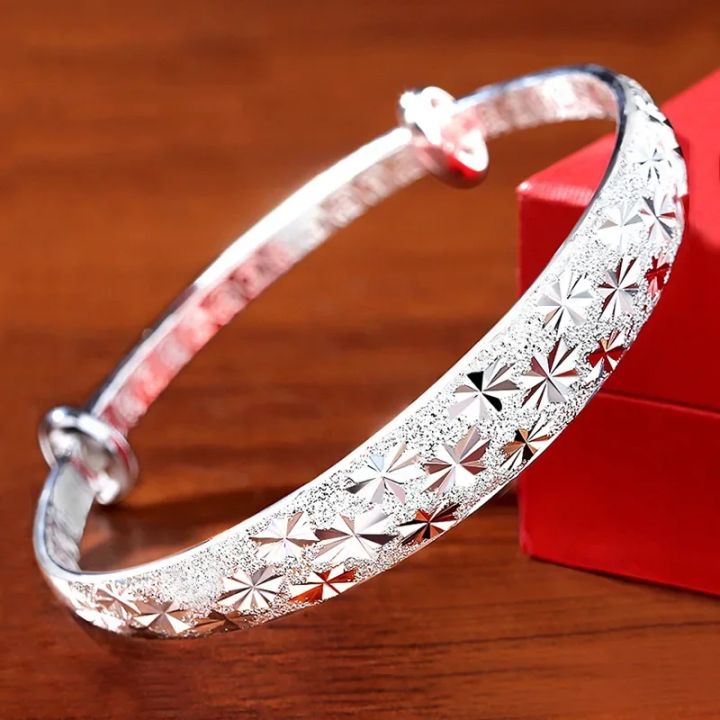 925 Silver Original Romantic Gypsophila Star Bangles for Women Bracelets Fashion Party Wedding Accessories Jewelry