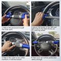Number Code Car Steering Wheel Lock - Heavy Duty Adjustable Anti-Theft Steering Lock, Steering-to-Brake Option - Black. 