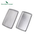 Boundless Voyage Titanium Square Dinner Plate Camping Tableware Serving Plate for Steak, Pasta, Pizza, Appetizer Ti1149T. 