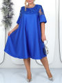 Plus Size Club Party Dress Women Summer Embroidery Elegant Luxury Mother Wedding Dress Loose Oversized Women Clothing. 