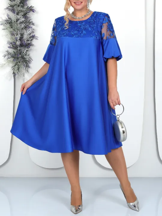 Plus%20Size%20Club%20Party%20Dress%20Women%20Summer%20Embroidery%20Elegant%20Luxury%20Mother%20Wedding%20Dress%20Loose%20Oversized%20Women%20Clothing%20-%20Image%203