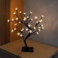 DecorZone 24 leds cherry blossom lamp beautiful black base cherry flower led lamp Sidetable led decoration lamp. 