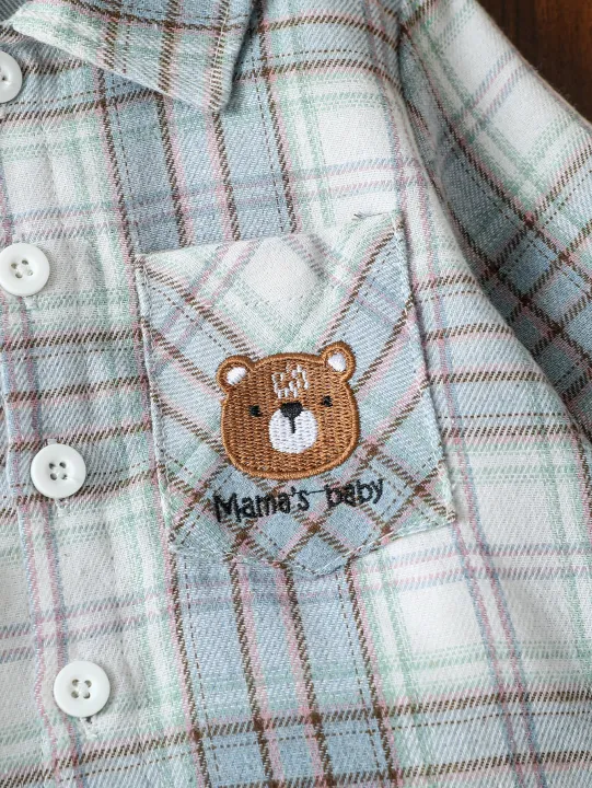 Baby's%20Boys%20Long%20Sleeve%20Blouse%20Coat%20Jacket%20Outwear%202025%20Spring%20Autumn%20Plaid%20Shirts%20With%20Pocket%20Children's%20Clothes%20For%201-3Y%20-%20Image%204