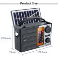 Portable FM AM SW Radio Rechargeable Outdoor Solar Full Band High Sensitivity Radio Receiver with LED Lighting Bluetooth Speaker. 