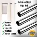 Premium Stainless Steel Curtain Pipe Rod with 2 Curtain Brackets Free  - High Quality Home Decor Solution. 