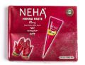 Neha লাল হেনা মেহেদী (25 গ্রাম)-1 পিস কোন - mehedi design sticker paper. 