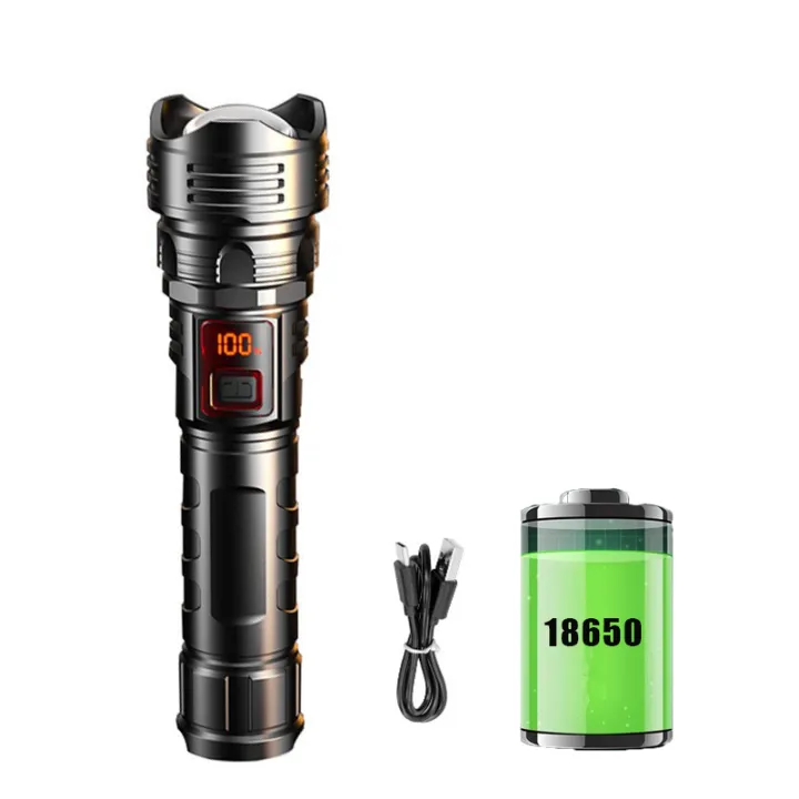 New%20Outdoor%20Strong%20Light%20Led%20Zoom%20Flashlights%20White%20Laser%20High%20Power%20Ultra%20Long%20Range%20Torch%20Rechargeable%20OLED%20Display%20Flashlight%20-%20Image%208